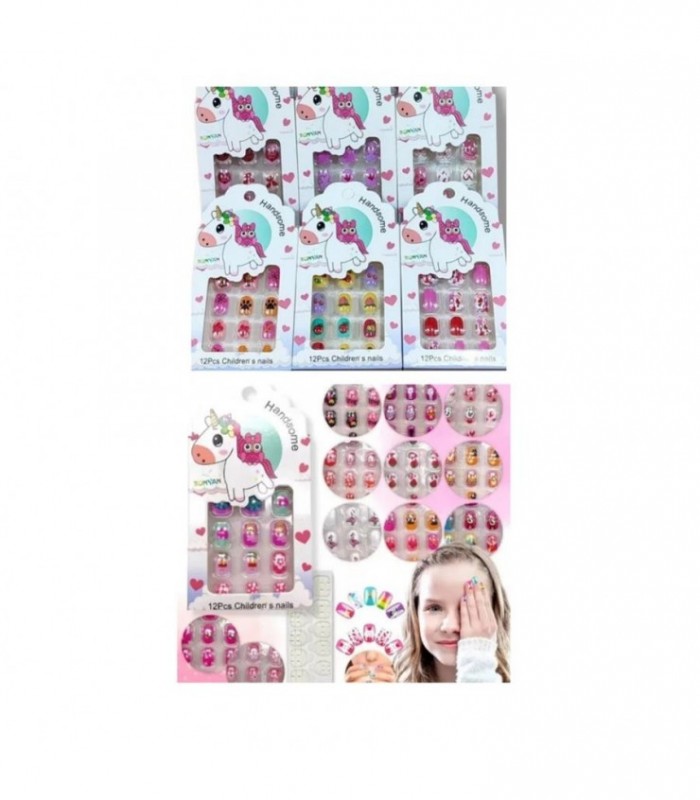 UÑA POSTISA INFANTIL 12PCS STAMP.7805