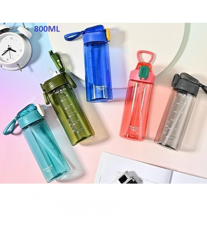 GARRAFA DE AGUA 800ML TRANSP.PLASTIC 5C 137664