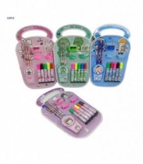 KIT.ESCOLAR PINCEL 12PCS 4C DINO-NENA 9902
