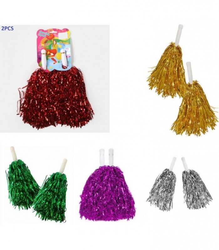 POM POM 2PCS  COLORIDOS BRILLO 100835