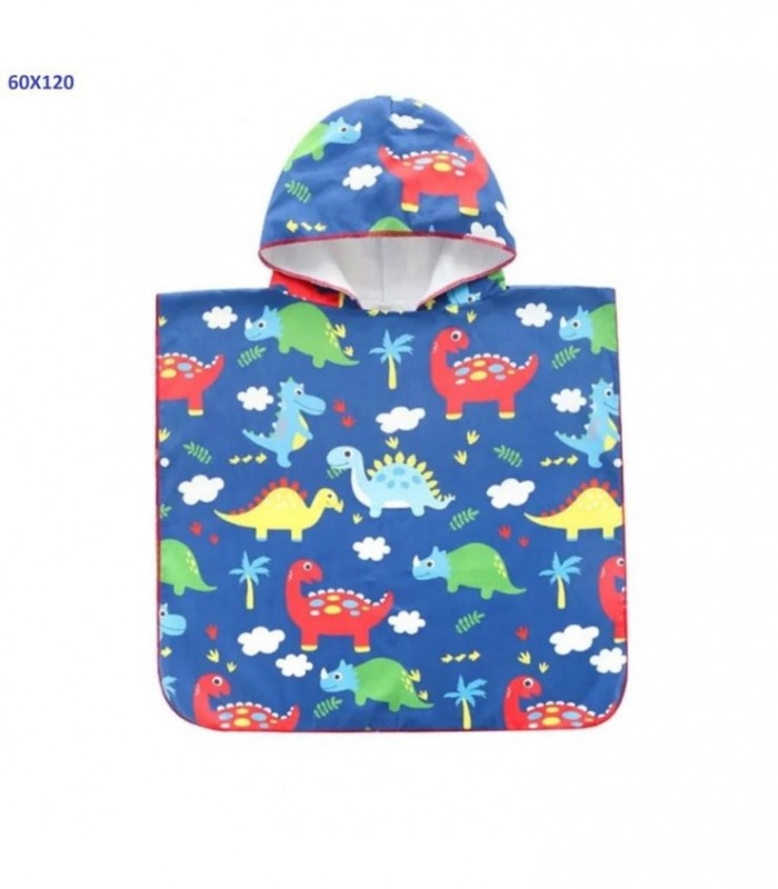 TOALLA C-CAPUZ INF.60X120CM DINO 139017