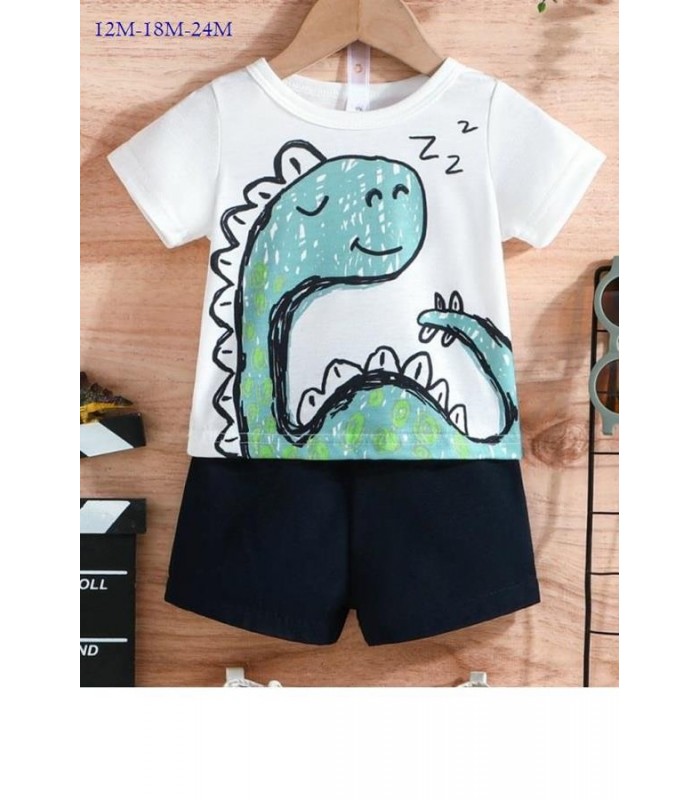 CONJ.NENE 2PCS 12-24M REMERE-SHORT DINO 139282