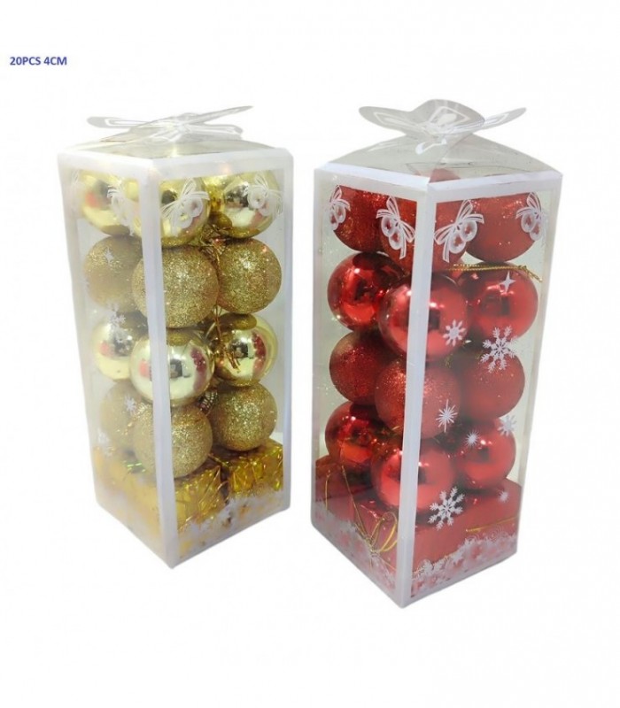 PELOTA DE NAVIDAD 4CM 20PCS 2C 138684