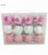 PELOTA DE NAVIDAD 5CM 12PCS ROSE-BLANC 138696