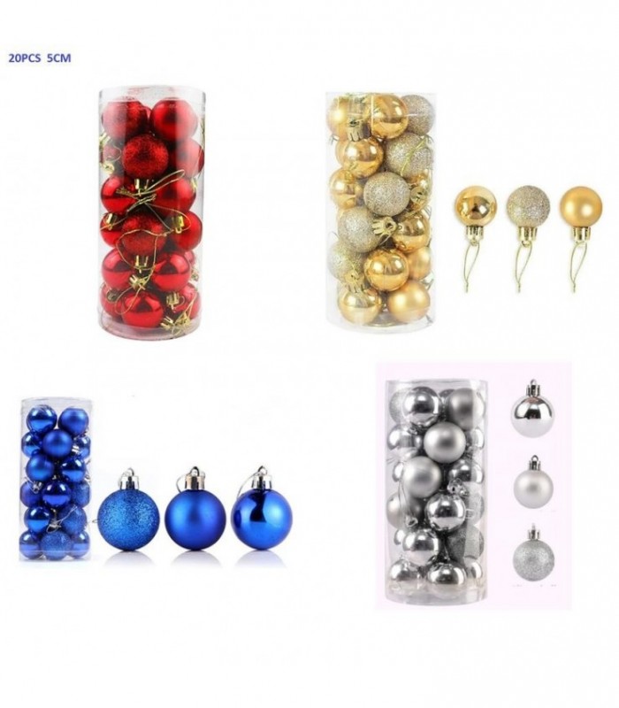 PELOTA DE NAVIDAD 20PCS 5CM POTE 4C 138698