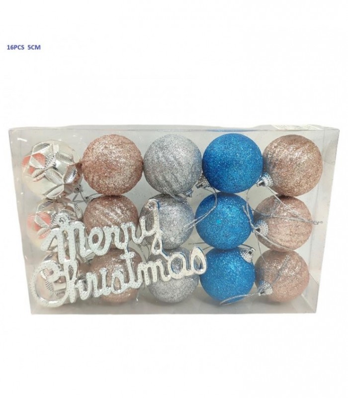 PELOTA DE NAVIDAD 5CM 16PCS SURT.138701