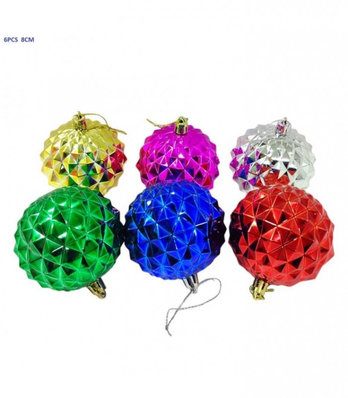 PELOTA DE NAVIDAD 8CM 6PCS SURT.138759