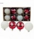 PELOTA DE NAVIDAD 6CM 8PCS ROJO-BLANCO 138720