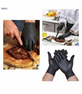 GUANTE PLAST.100PCS NEGRO W094