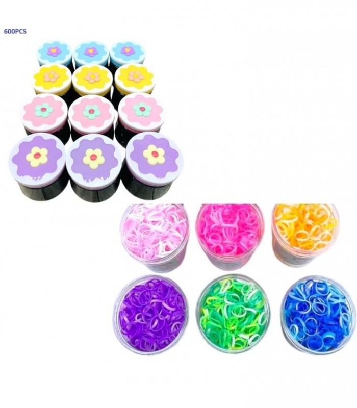 GOMITA 600PCS COLORIDOS GRUESO 4C CX TRANSP.13975
