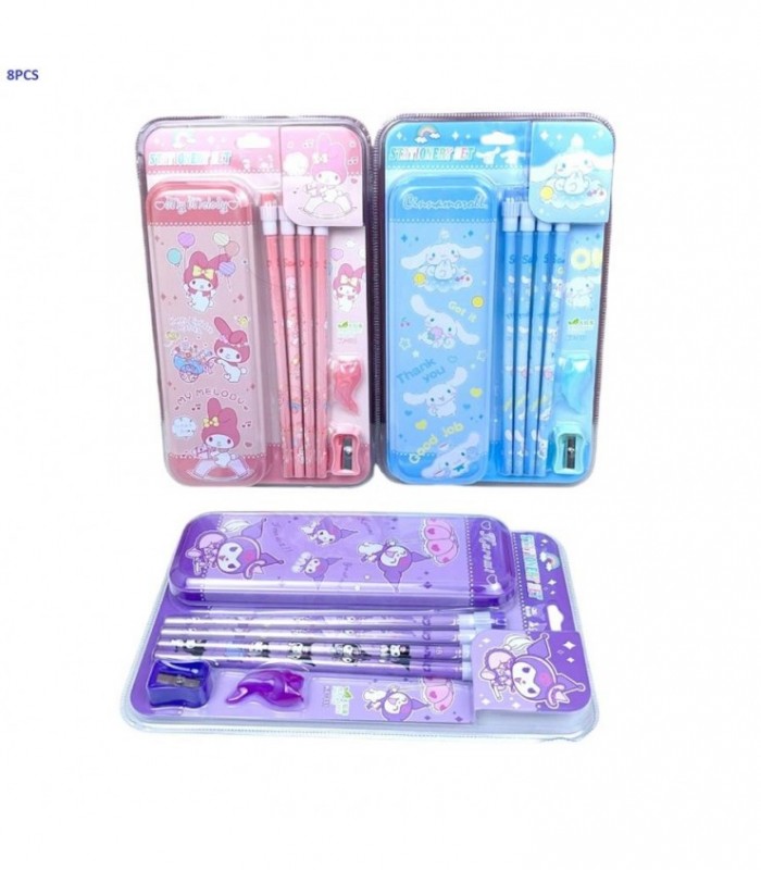 KIT.ESCOLAR 8PCS CARTUCHERA-LAPIZ KUROMI KT-111