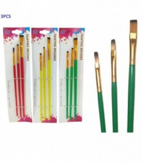 PINCEL 3PCS PUNTA PLANO 3C COLOR.140207