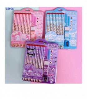 LAPIZ DE PAPEL KIT.16PCS KUROMI-MELO-CINNA KT-110