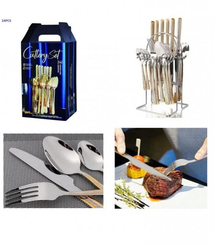 JGO.CUBIERTOS C-BASE 24PCS INOX 140187