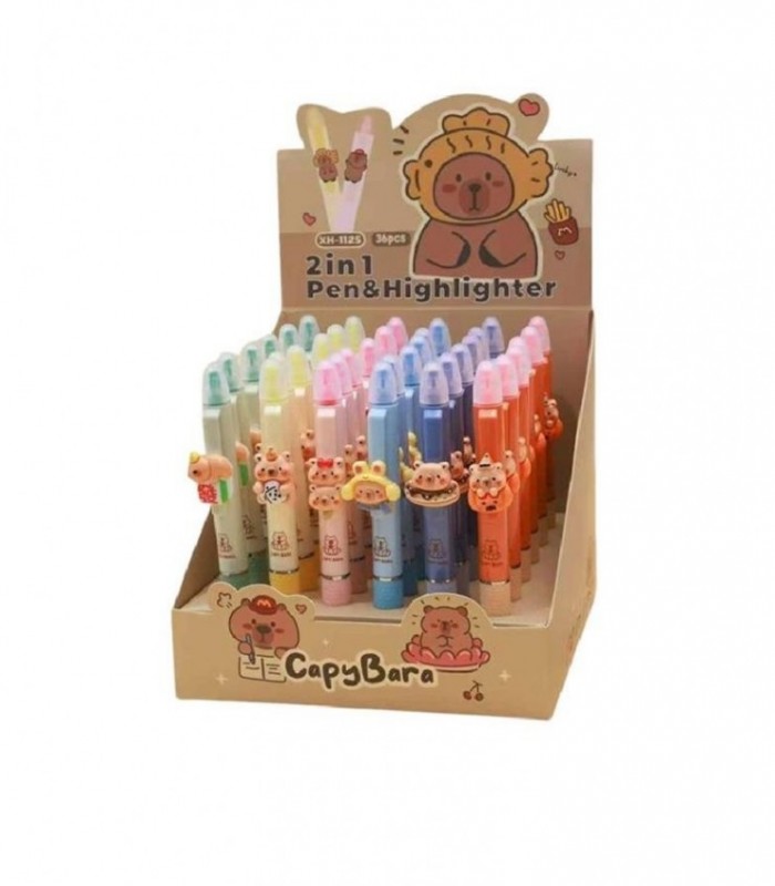 BOLIGRAFO C-MARCADOR 2EN1 CAPYBARA 141195 XH-1125