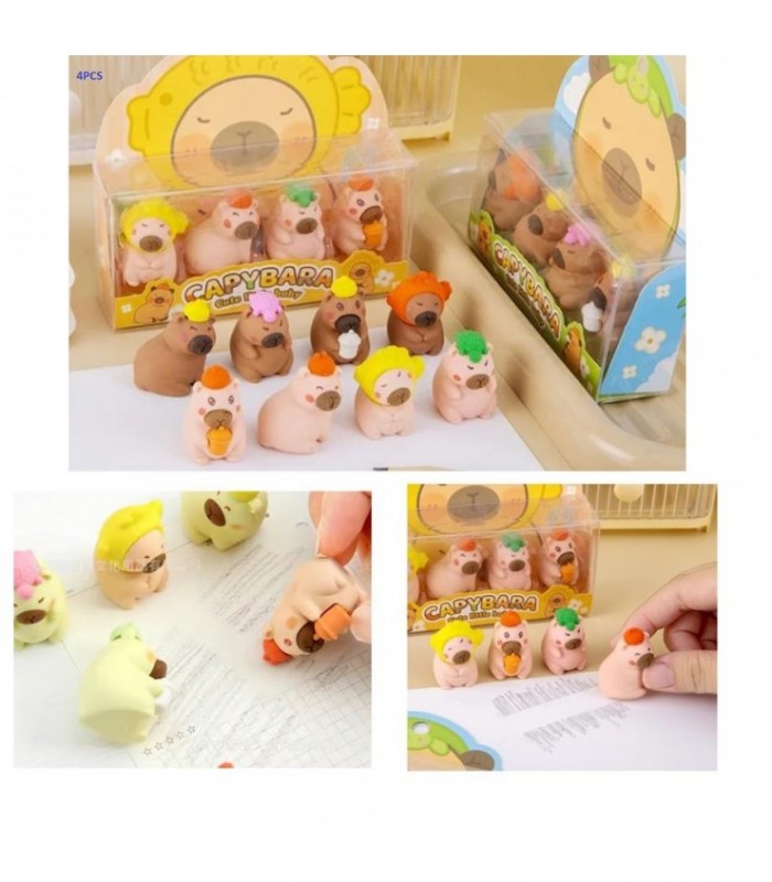 BORRADOR CAPYBARA 4PCS 8601