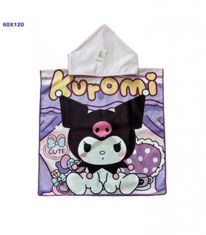 TOALLA C-CAPUZ KUROMI 60X120CM 142194