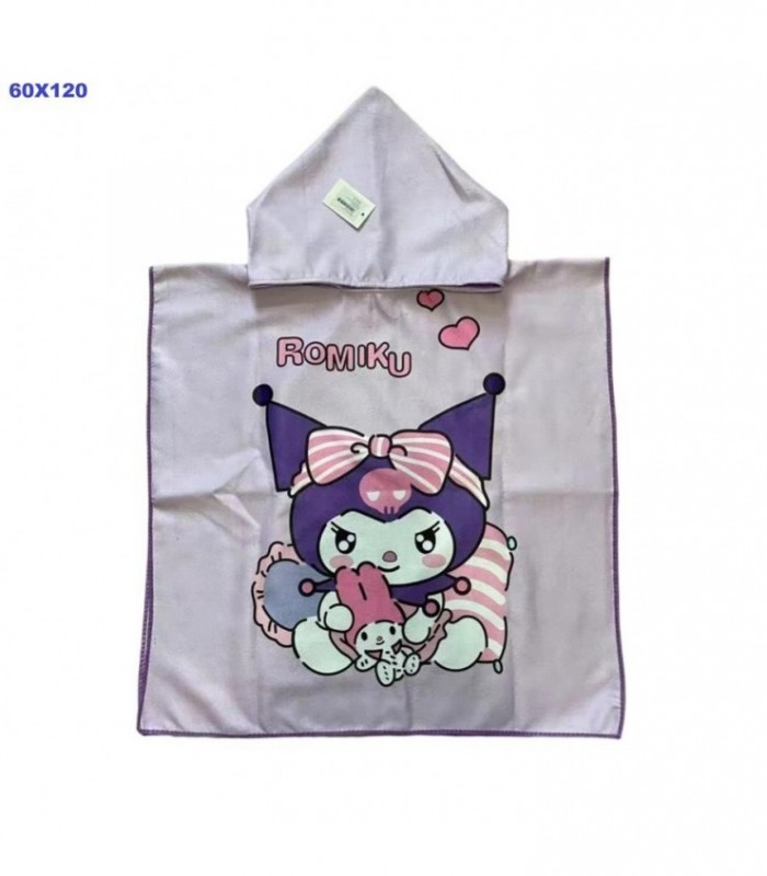 TOALLA C-CAPUZ KUROMI 60X120CM 142195