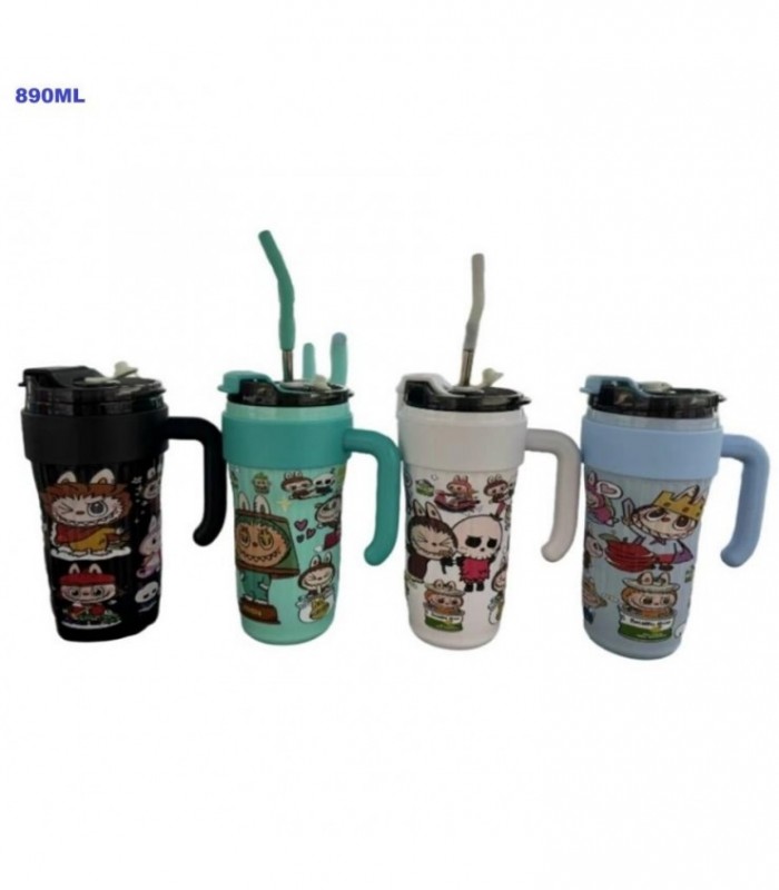 VASO TERMICO LABUBU 890ML C-PAJITA INOX 142215