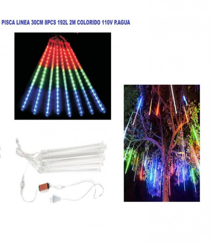 PISCA 2 LLUVIA 30CM 110V 192L.2M 8PCS COLORIDO 141