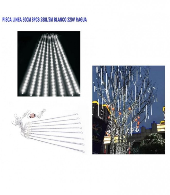 PISCA 2 LLUVIA 50CM 110V 288L.2M 8PCS BLANCO 14169