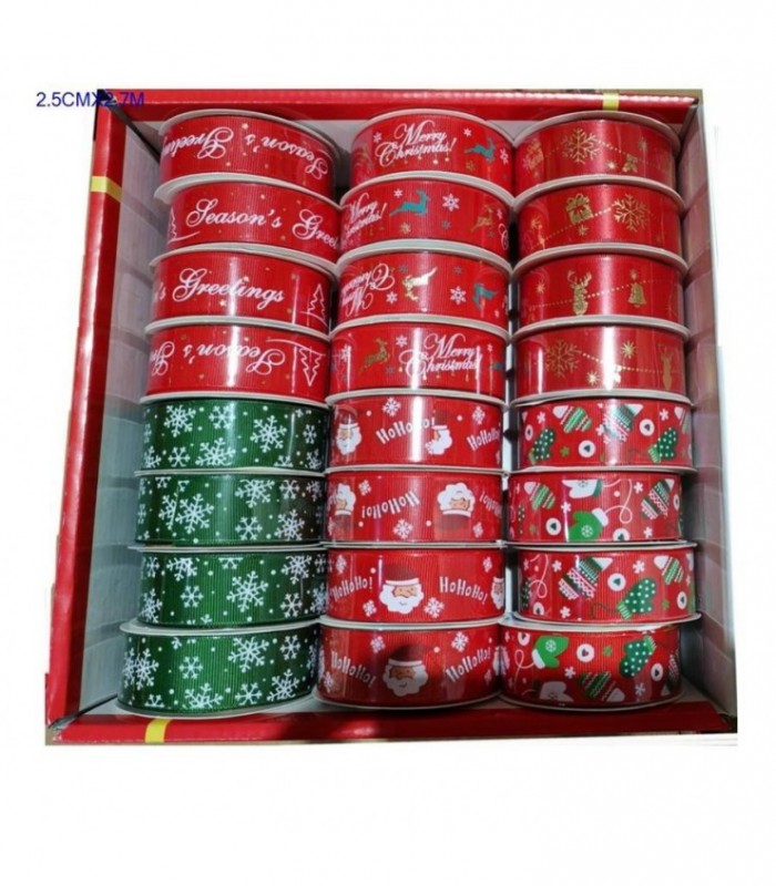 CINTA DE NAVIDAD 2.5CMX2.7M 6C 141937