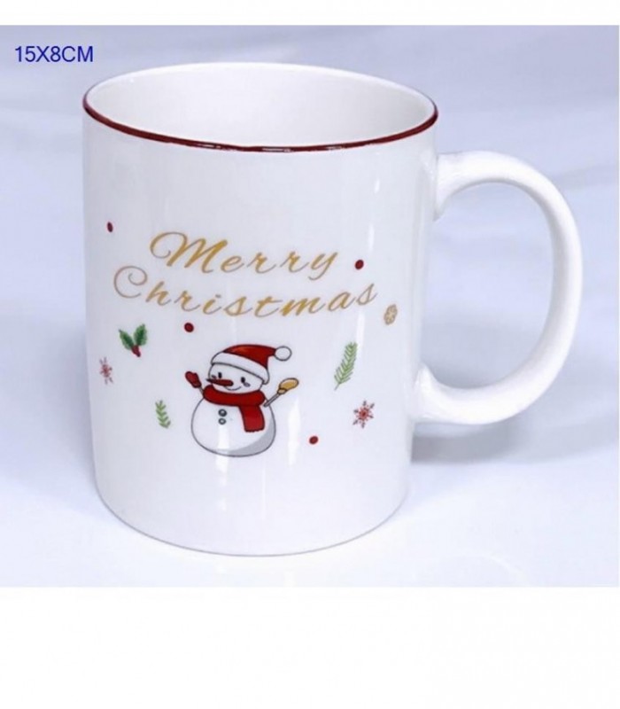 TAZA DE NAVIDAD PORCELANA 15.8CM BLANCO 142022