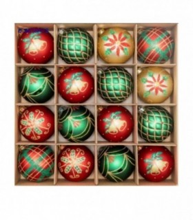 PELOTA DE NAVIDAD 6CM 16PCS C-DIS.141828