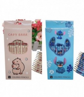 LAPIZ DE 12 COLORES CAPYBARA-STITCH 2612