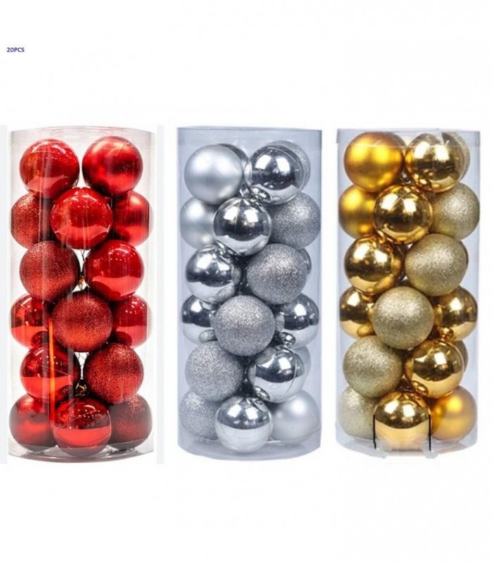 PELOTA DE NAVIDAD 4CM 20PCS PBC RED 120725