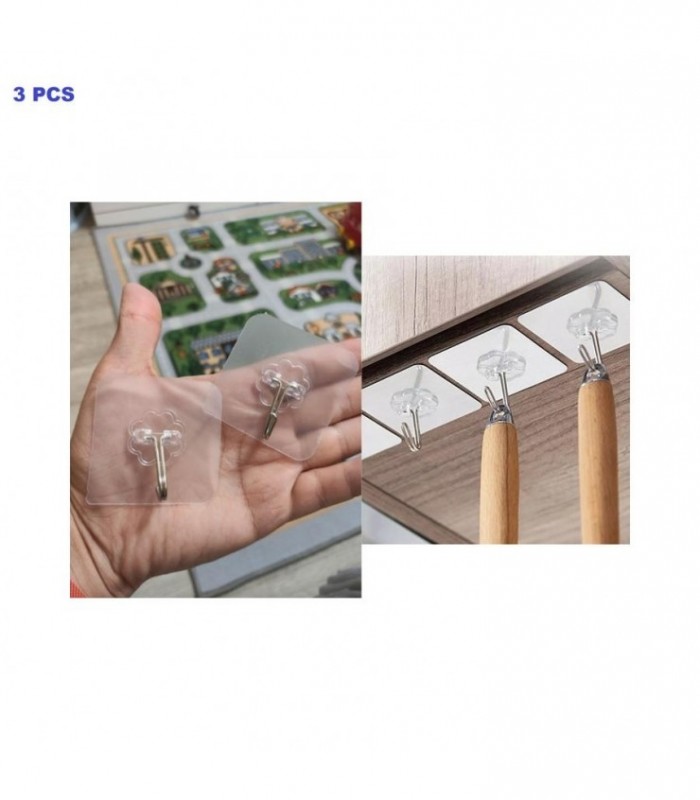 GANCHO 3PCS TRANSPARENTE 2KG 129141