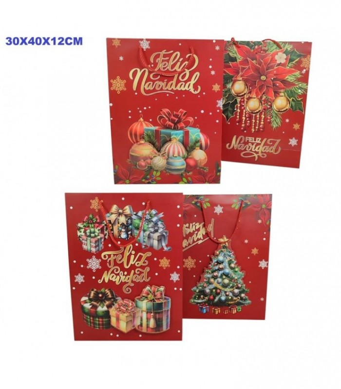 BOLSA DE REGALO NAVIDAD 30X40X12CM FD7263L