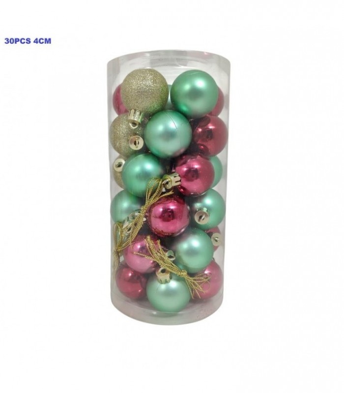 PELOTA DE NAVIDAD 4CM 30PCS COLOR. 141805