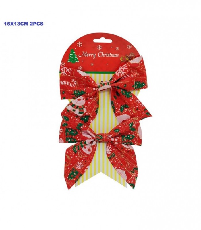 MOÑO DE NAVIDAD 2PCS 15X13CM ROJO 141868