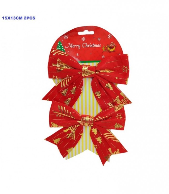MOÑO DE NAVIDAD 2PCS 15X13CM ROJO 141869