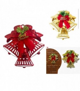 CAMPANA FELIZ NAVIDAD GDE ROJO-PLATA 141873