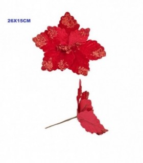 FLOR DE NAVIDAD 26X15CM ROJO 141891