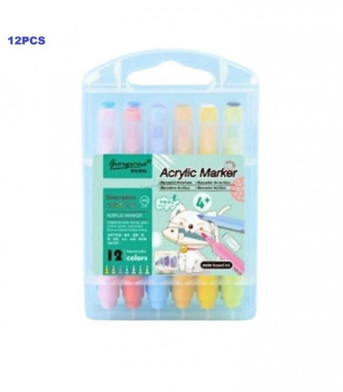 PINCEL 12PCS ACRYLIC MARKER G-AM-MK12