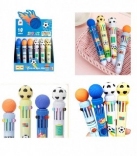 BOLIGRAFO 10COLOR PELOTA JD-6647