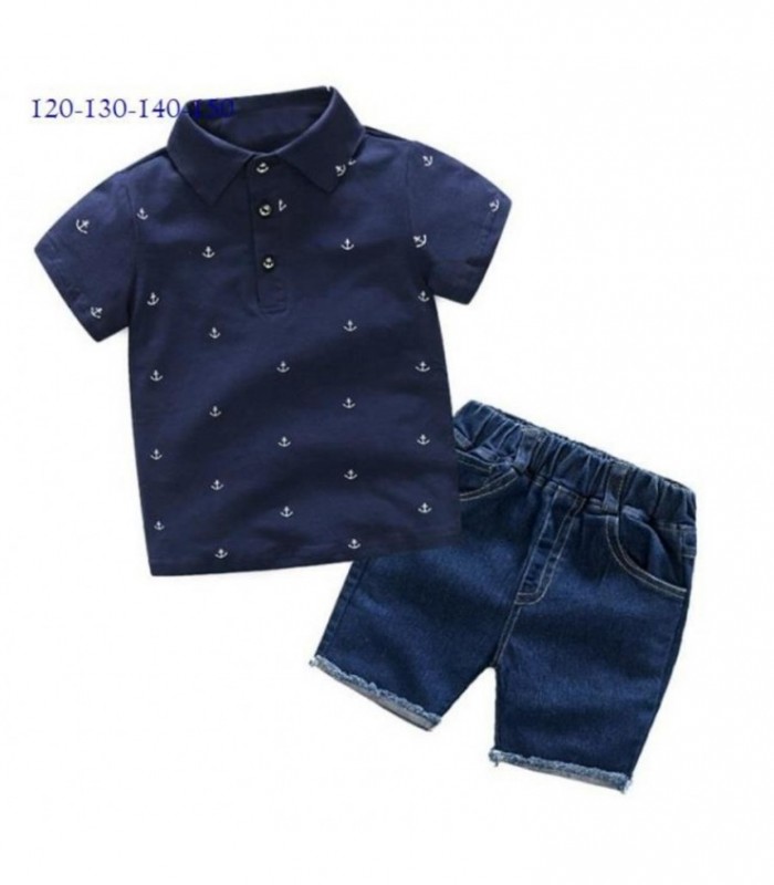 CONJ.2PCS BEBE NENE REMERA-SHORT JEANS 142737