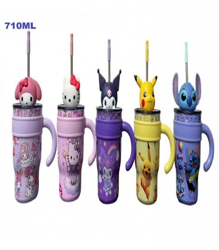 VASO TERMICO 710ML STITCH-KUROMI C-PAJITA 143032