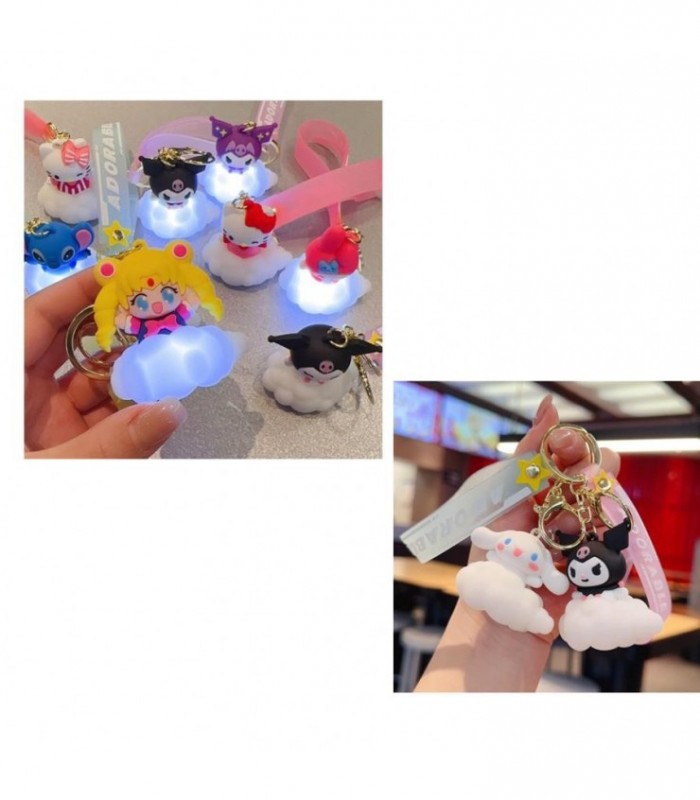 LLAVERO DE GOMA C-LUZ 7D. KUROMI-MELO-CINNA 140880