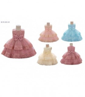 VESTIDO BEBE 80A110CM C-MOÑO LENTEJUELAS 4C 144272