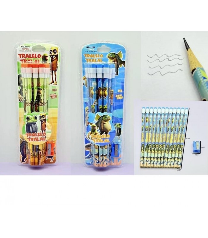 LAPIZ DE PAPEL 12PCS C-BORR.TRALALA BRAINROT 1109