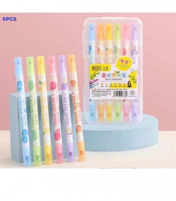 PINCEL 6PCS FRUTAS 2 PUNTAS FRUIT SCENT 916