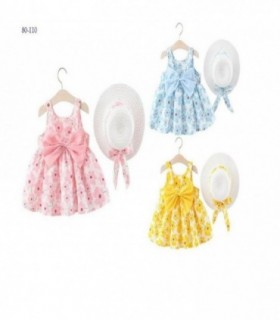 VESTIDO C-SOMBRERO BEBE 2PCS 3C FLOR 142547