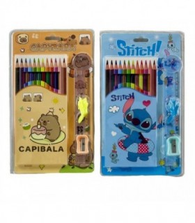 KIT.ESCOLAR 4PCS CAPYBARA-STITCH 808