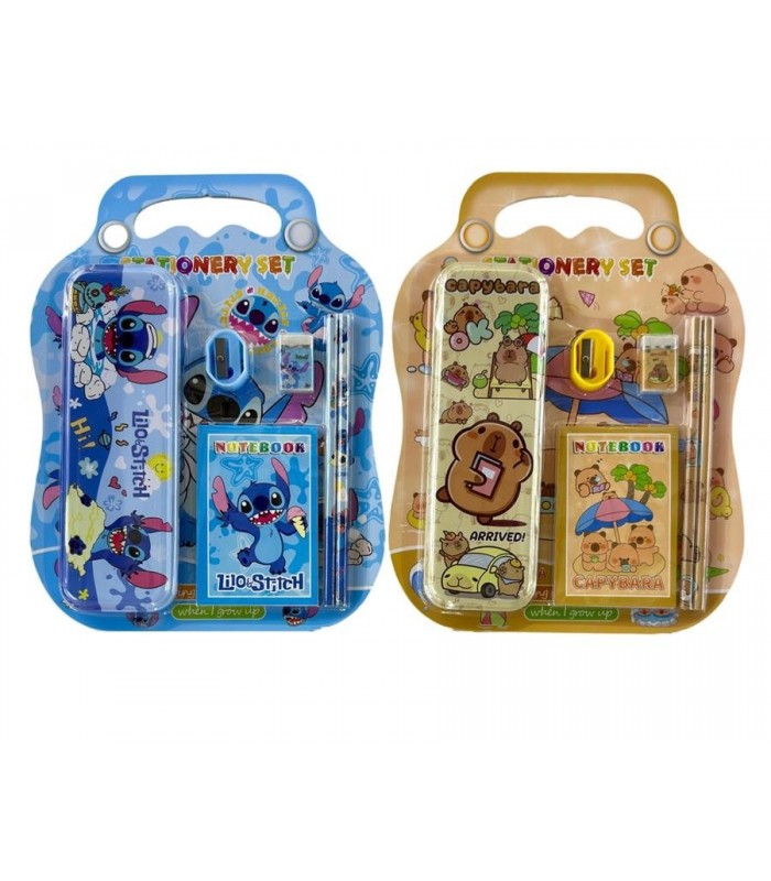 KIT.ESCOLAR C-BILLETERA 6PCS CAPYBARA-STITCH 14368