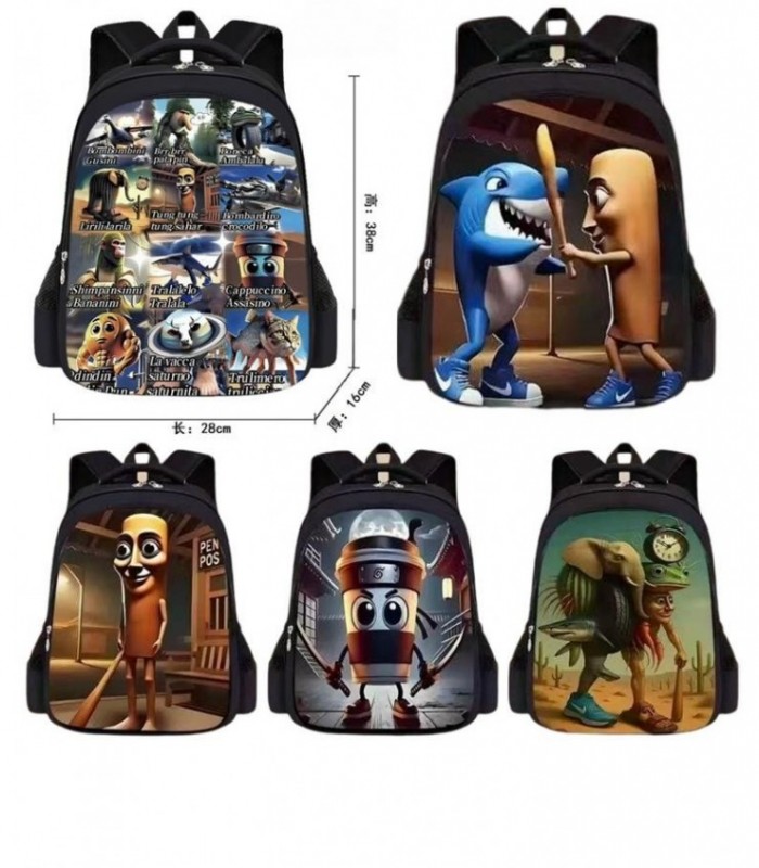 MOCHILA TRALALERO 36X27X12 BRAINROT 143916
