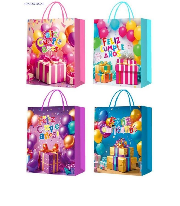 BOLSA DE REGALO FELIZ CUMPLE L GDE 4C SR30